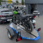 Remorque porte-moto abaissable et pliable Cochet (bleu) – Image 2