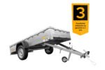 Remorque de jardin 264 KIPP avec roue jockey, châssis H-0 et bâche grise – Image 2