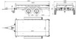 Remorque double essieux UNITRAILER 264/2 KIPP avec bâche grise et roue jockey – Image 2