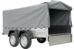 Remorque double essieux UNITRAILER 264/2 KIPP avec bâche grise et roue jockey – Image 7