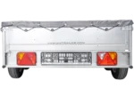 REMORQUE UNITRAILER 264/2 KIPP AVEC ROUE JOCKEY, TIGE DE SUPPORT DE BÂCHE ET BÂCHE PLATE GRISE – Image 6