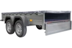 REMORQUE UNITRAILER 264/2 KIPP AVEC ROUE JOCKEY, TIGE DE SUPPORT DE BÂCHE ET BÂCHE PLATE GRISE – Image 7