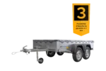 REMORQUE UNITRAILER 264/2 KIPP AVEC ROUE JOCKEY, TIGE DE SUPPORT DE BÂCHE ET BÂCHE PLATE GRISE – Image 2