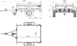 Remorque 1 essieu 150×106 bâche + arceau, PTAC 500 kg Garden Trailer 150 KIPP [avec roue jockey] – Image 3