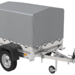 Remorque 1 essieu 150×106 150 KIPP – Bâche, arceau et roue jockey, PTAC 500 kg