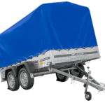 Remorque double essieux UNITRAILER 264/2 KIPP, bâche bleue