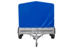 Remorque à deux essieux 264×150 UNITRAILER GARDEN 265/2 KIPP avec châssis H-1100 et bâche bleue – Image 4