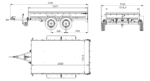 Remorque double essieux 264×150 UNITRAILER GARDEN 265/2 KIPP avec châssis H-1100 et bâche grise – Image 2