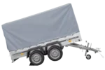 Remorque à deux essieux 264×150 UNITRAILER GARDEN 265/2 KIPP avec châssis H-1100 et bâche grise – Image 3