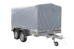 Remorque double essieux 264×150 UNITRAILER GARDEN 265/2 KIPP avec châssis H-1100 et bâche grise – Image 5