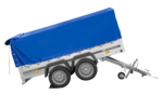 Remorque double essieux 264×150 UNITRAILER GARDEN 265/2 KIPP avec bâche bleue – Image 4