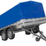 Remorque double essieux 264×150 UNITRAILER GARDEN 265/2 KIPP avec bâche bleue