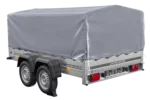 Remorque à deux essieux 264×150 UNITRAILER GARDEN 265/2 KIPP avec châssis H-800 et bâche grise – Image 4