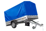 Remorque à essieu 264×150 UNITRAILER GARDEN 265 KIPP avec arceau H-1100 et bâche bleue
