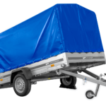 Remorque simple essieu UNITRAILER 264 KIPP avec bâche bleue