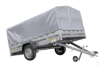 Remorque à un essieu 264×150 UNITRAILER GARDEN 265 KIPP avec arceau H-800 et bâche grise