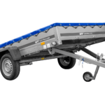 Remorque simple essieu 264×150 UNITRAILER GARDEN 265 KIPP avec châssis H-0 et bâche bleue