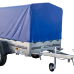 Remorque bagagère Garden Trailer 200 KIPP 200 x 106 cm avec bâche haute bleue, arceau et roue jockey