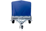 Remorque bagagère Garden Trailer 200 KIPP 200 x 106 cm avec bâche haute bleue, arceau et roue jockey – Image 5