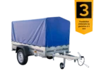Remorque bagagère Garden Trailer 200 KIPP 200 x 106 cm avec bâche haute bleue, arceau et roue jockey – Image 2