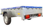 Remorque galvanisée 200×125 cm Garden Trailer 201 KIPP [avec roue jockey, bâche plate bleue et tiges de support pour la bâche plate] – Image 4