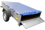 Remorque galvanisée 200×125 Garden Trailer 201 KIPP avec bâche bleue et roue jockey – Image 5