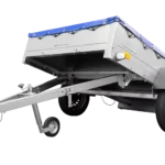 Remorque galvanisée 200×125 cm Garden Trailer 201 KIPP [avec roue jockey, bâche plate bleue et tiges de support pour la bâche plate]