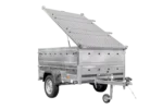 Remorque légère 200×125 UNITRAILER GARDEN 201 KIPP avec côtés BIS et couverture en aluminium