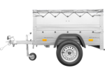 Remorque basculante compacte Garden Trailer 150 KIPP avec rehausses et bâche grise – Image 5