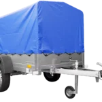 Remorque pliable 750 kg 200 x 125 avec bâche dôme bleue et arceau Garden Trailer 201 KIPP