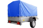 Remorque pliable 750 kg 200 x 125 avec bâche dôme bleue et arceau Garden Trailer 201 KIPP – Image 4