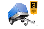 Remorque pliable 750 kg 200 x 125 avec bâche dôme bleue et arceau Garden Trailer 201 KIPP – Image 2