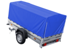 Remorque routière 230 KIPP – Bâche haute bleue, arceau H-800 et roue jockey – Image 2