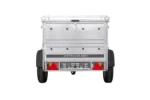 Remorque un essieu 150×106 UNITRAILER GARDEN 150 KIPP avec côtés, ridelles supplementaires et capot en aluminium – Image 3