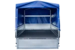 Remorque voiture longue GARDEN TRAILER 264 KIPP avec roue jockey et bâche bleue – Image 4