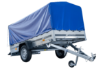Remorque voiture longue 264 KIPP – Roue jockey et bâche bleue