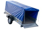 Remorque voiture longue GARDEN TRAILER 264 KIPP avec roue jockey et bâche bleue – Image 7